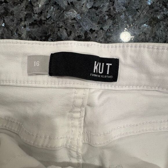Kut From The Kloth Reese Fab Ab Ankle Straight Leg Jeans Women’s 16 White Raw He - Picture 3 of 9